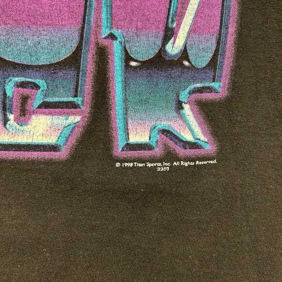 90s Vintage The Rock Graphic Tee Mens XL WWE WWF Wrestling Smack Down Jabroni - Picture 5 of 9